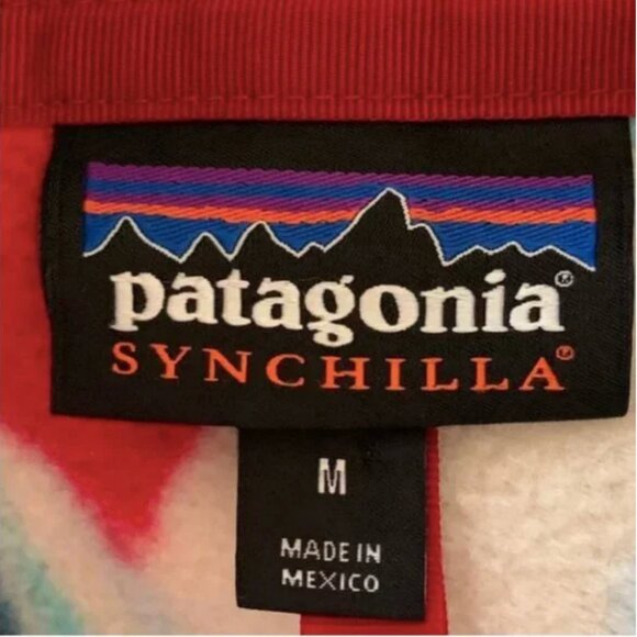 Patagonia Synchilla Snap-T Pullover RARE Feather Dance: Channel Blue Size Medium - Picture 6 of 7